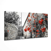 Red Flowers Mega Glass Wall Art.